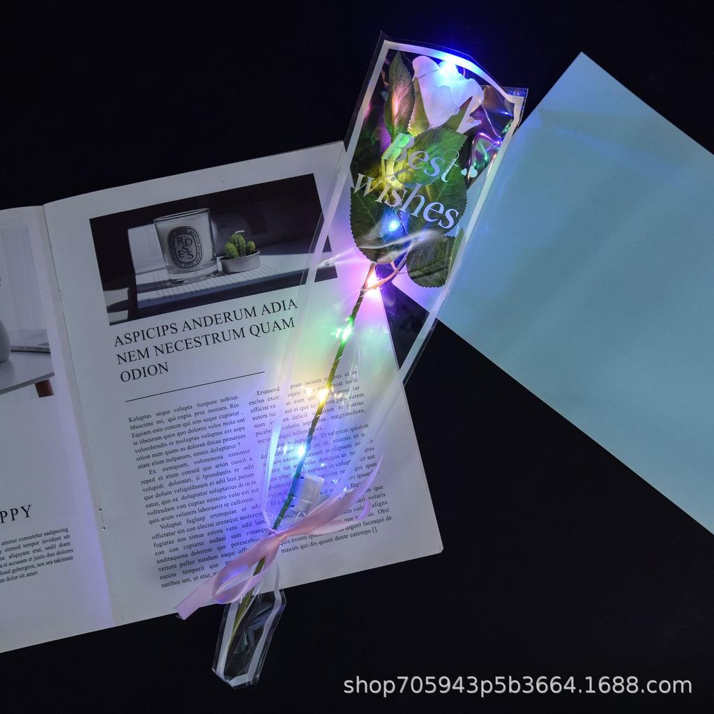 1pcs Led Light Up Glowing Roses Red Flower Bouquet Led Flash Handheld Valentine's Day Glow Party Wedding Decoration