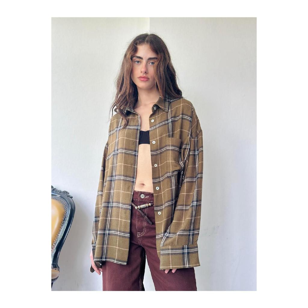 Design Boyfriend Vintage Pattern Shirt Women Multi Color