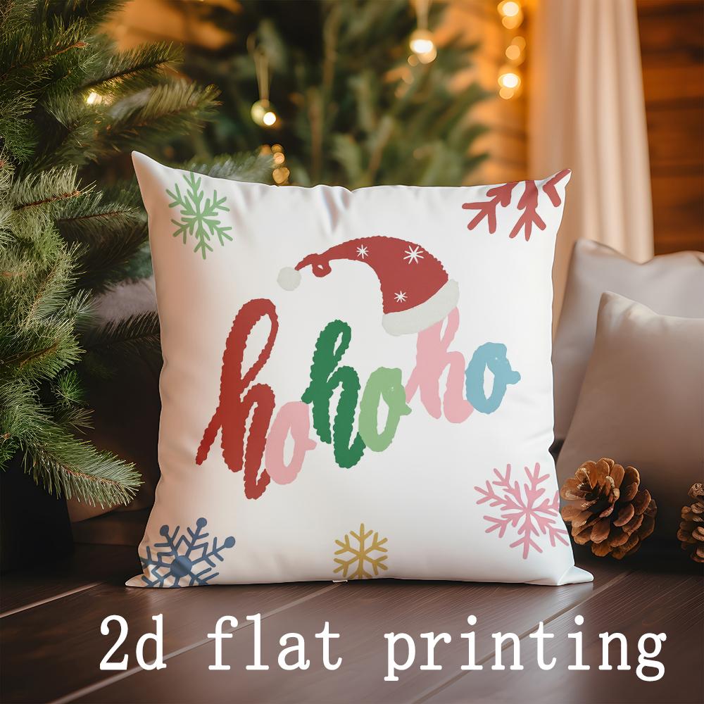 

Home Decor Merry Christmas & Festive Snowflake Pillows Pattern Cushion Cover Suitable for Sofa Bedroom Car Pillow Cover 16x16Inch