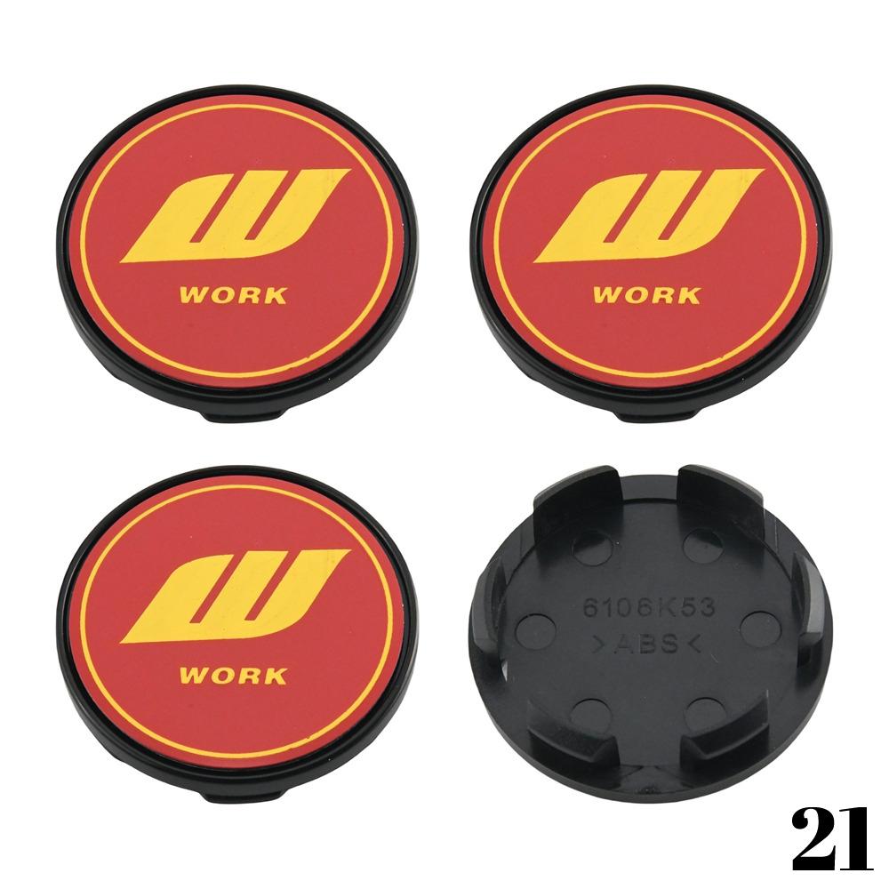 4PCS WORK Center Cap 53mm & 54mm Wheel Caps MEISTER VS EQUIP Emblem Wheel Cover Cap Hubcaps Car Rim Accessories