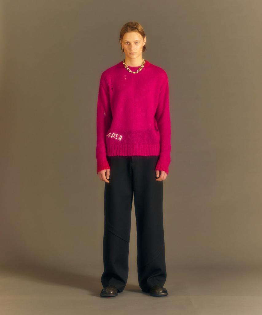 ADSB ANDERSSON BELL (Essential) Adsb Kid Mohair Crewneck Sweater Atb1038M(Cherry Red)