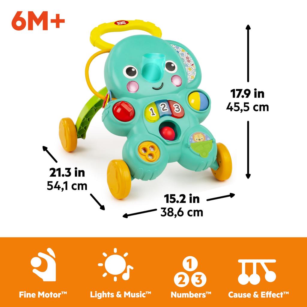 Bright Starts 2-in-1 Ball Play Walker for 6-Month-Olds, Baby Walker, Educational Toy, Model 12892
