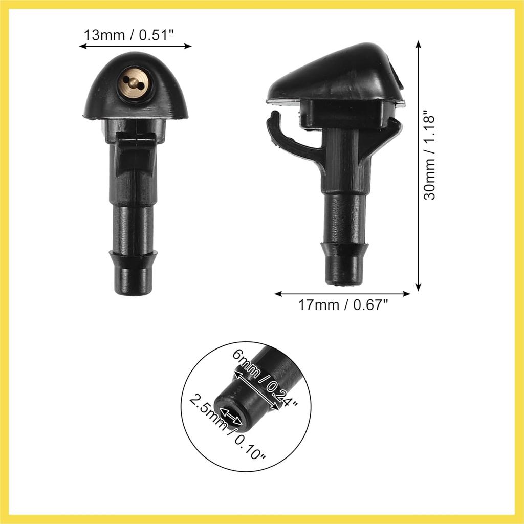 Windshield Wiper Washer Nozzle Spray Jet Fit for Nissan Frontier 2006-2013 - Pack of 2 Black Benefit