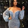 2025 Spring & Autumn Women's Korean Style Gold Sprinkled Long Sleeve Casual Midi Dress