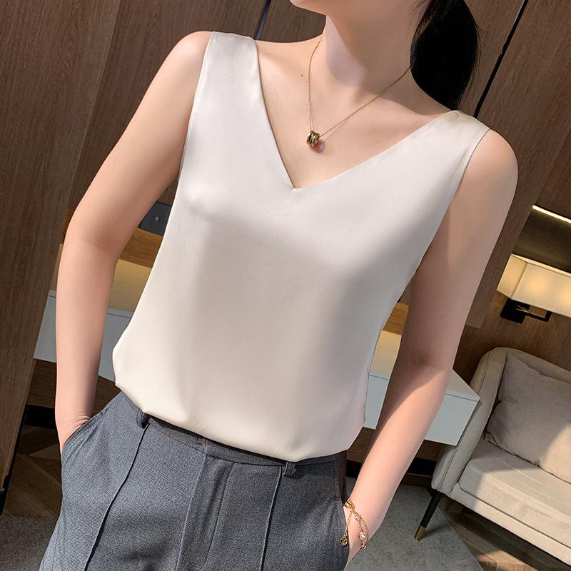 Front and Rear V-neck Small Suspender Women's Summer Simple Atmosphere Versatile Vest Fashion Sleeveless Top