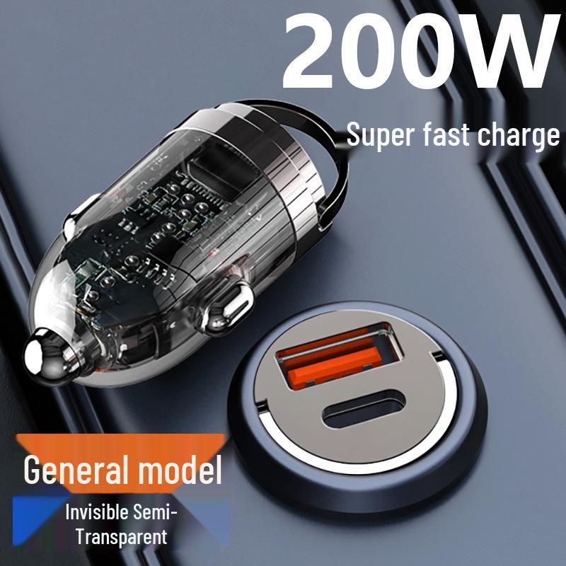 Unsichtbarer 100W Dual PD Schnell-Autoladeadapter