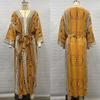 Viskose-Print Urlaubskimono-Cardigan: Long Beach Cover-Up mit Sonnenschutz