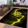 "Yellow Lightning Pattern Carpet With BVB 09 Logo Design, Black Theme" Suitable for Use As an Anti-slip for Living Room Bedroom Sofas