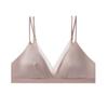 French Silk Satin Wire-Free Bra - Mulberry Silk, Breathable Mesh, Thin Triangle Cup, Lingerie for Large Busts