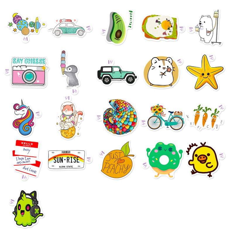 Cute Sanrio Sticker Set of 50 - Anime and Manga Stickers, Waterproof and Stylish Planner Stickers, Cute DIY Stickers for Car, Bike, Helmet, PC,
