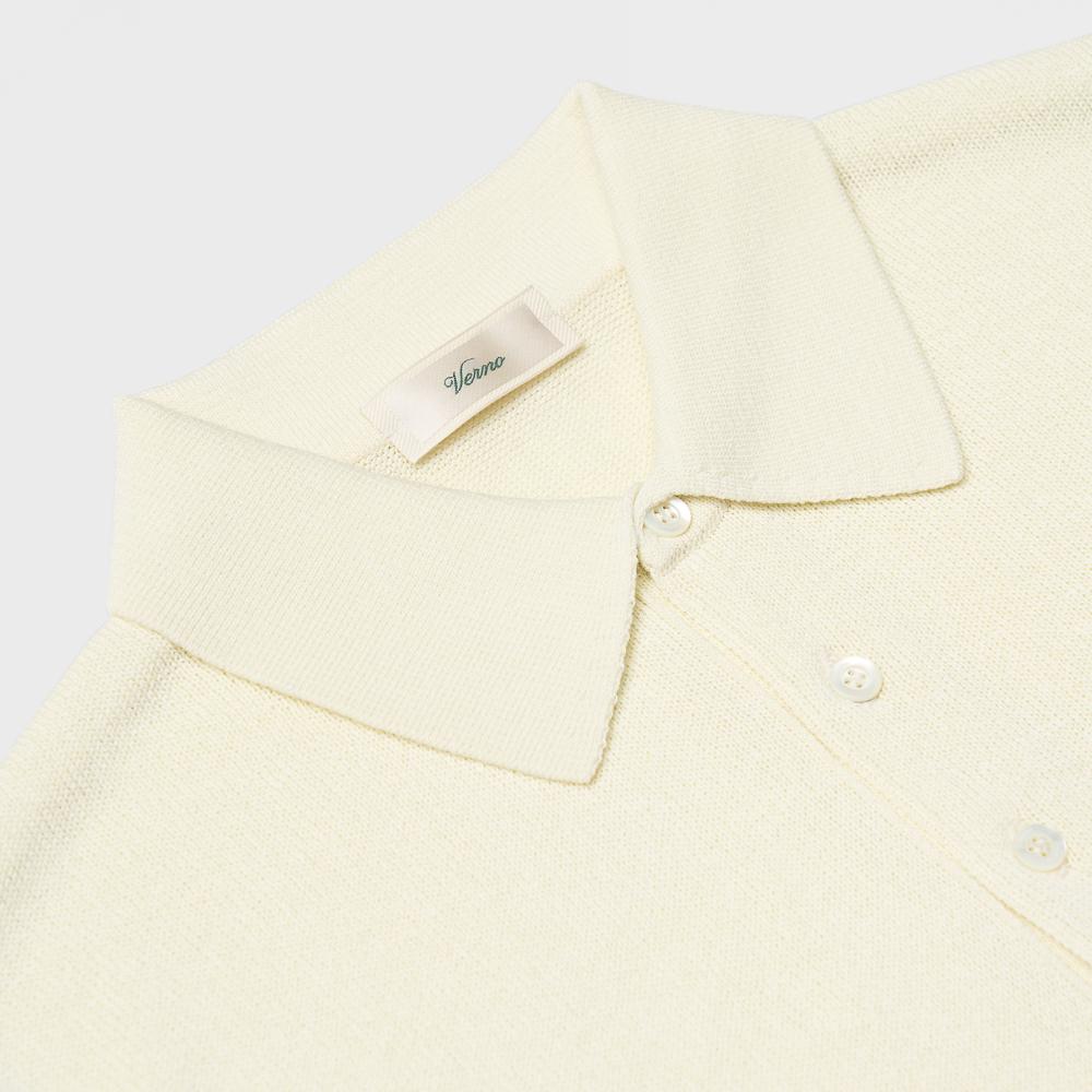 VERNO 24Ss Linen Like Polo Knit Ivory