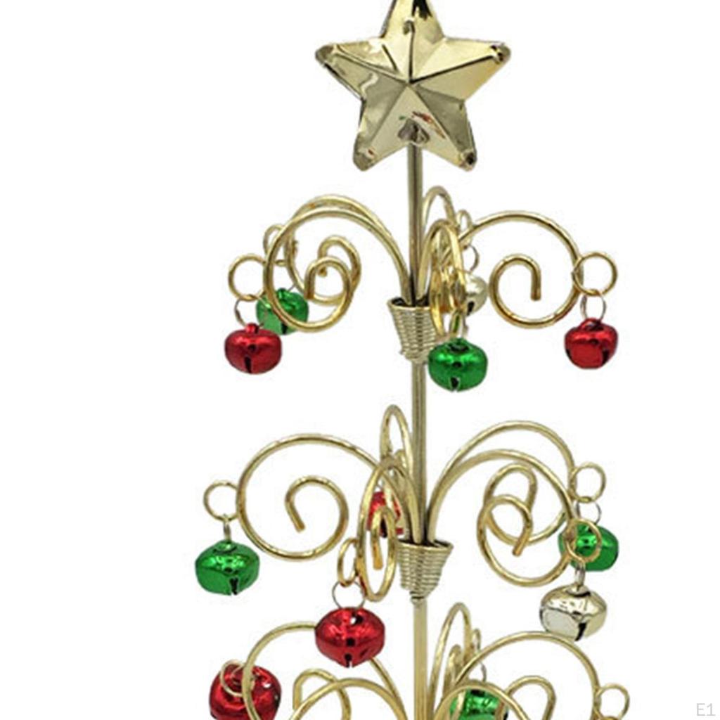 Christmas Tree Desktop Xmas Tree, Crafts Art with Bell Ornament for Table Centerpiece Bedroom Home