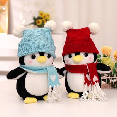 Scarf Hat Penguin Doll Grab Machine Doll Plush Toy Sleeping Pillow Girl Rag Doll Children New Year Gift
