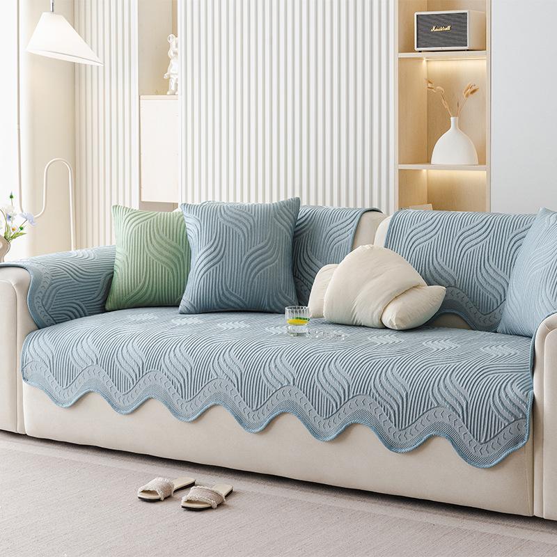 Summer Sofa Mat Cool Seat Cover Ice Silk Anti-Slip Sofa Cushion For Summer Direct Cooling Mats Sofa Protector For Hot Weather Cooling Sofa Cover Pillow cover синий