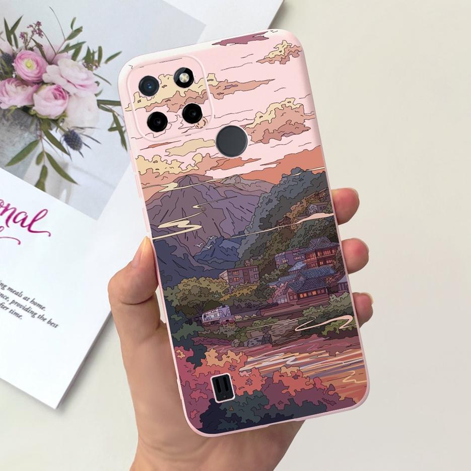 For Realme C21Y Case Realme C25Y Stylish Candy Painted Cover Soft Silicone Phone Case For Realme C21 C 21 Y C25Y RealmeC21 Shell