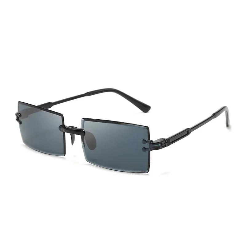 Rameless Cut Edge Square Gradient Ocean Sunglasses Retro UV Resistant Sunglasses Outdoor Travel Sunproof Ultraviolet Eyewear