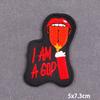 Red Fusible Patches Hiphop Iron On Thermoadhesive Patches For Clothes Cross Skull Embroidery Patches For Jacket Logo Applique