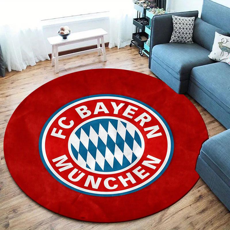 FC Bayern Munchen Round Area Rug,Carpet Rug for Living Room Bedroom Sofa Playroom Decor,Non-slip Floor Mat