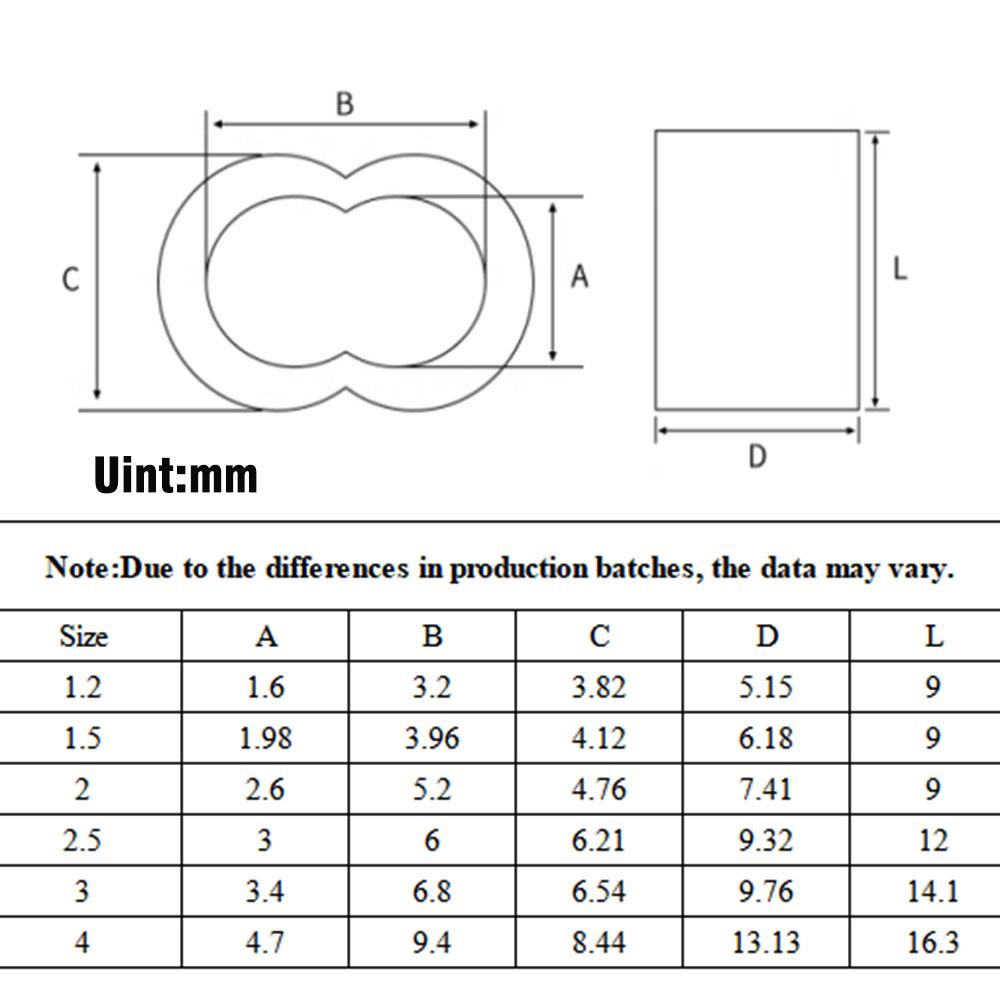 30/50PCS M1.2 M1.5 M2 M3 M4 Aluminum Crimping Loop Sleeve Double Hole Wire Rope Sleeves Steel Wire Loops Clip Fixed Accessories