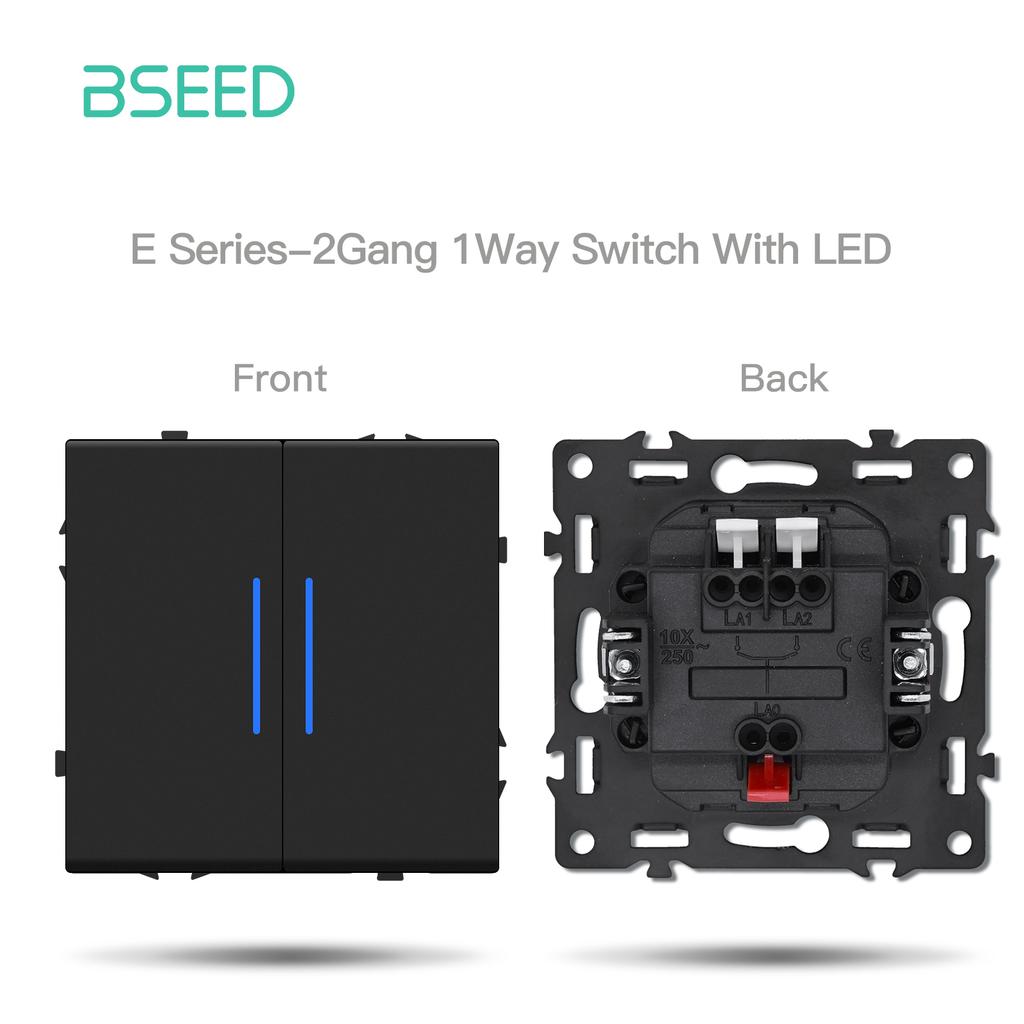 BSEED DIY Button Switch Module USB Phone Charge FR Socket Parts Wall Light Large Switch Plastic Frame Combination E Series