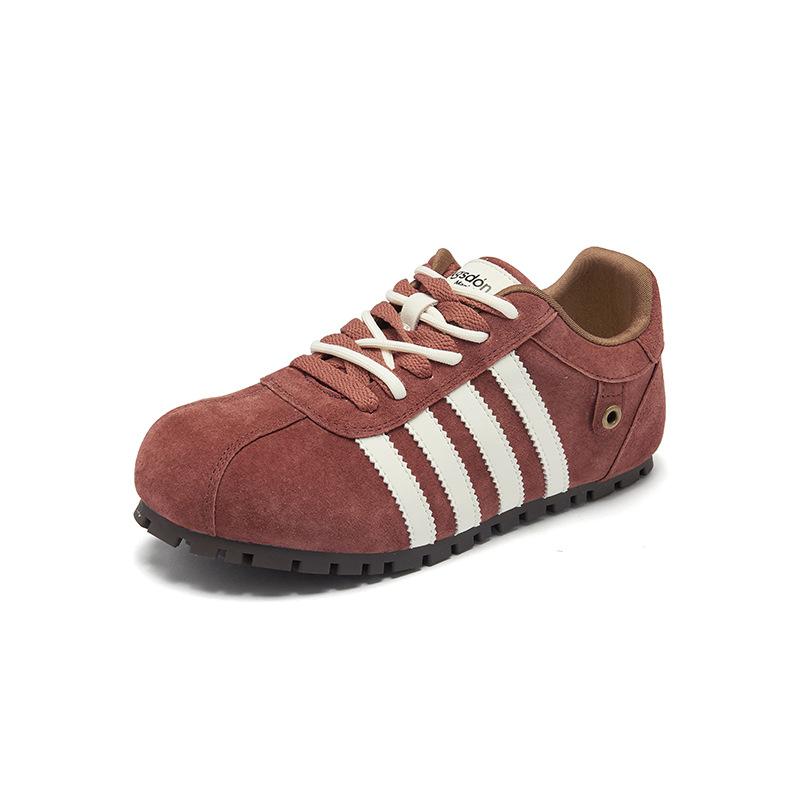 Augustine red German training shoes for women's 2025 autumn new soft-soled comfortable sports and leisure shoes flat-soled with skirts