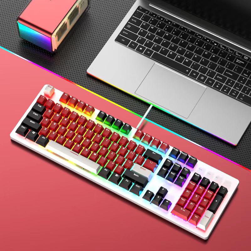 104-Key Wired Gaming Mechanical Keyboard, Blue/Black/Tea/Red/Silent Switches, Mahjong Sound, Hot-Swappable, Customizable