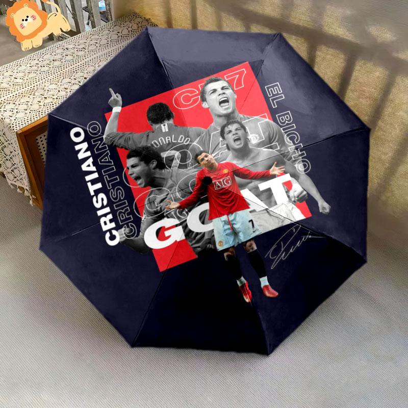 1 PC Automatic Folding Umbrella - CR7 Pattern, Portable & Foldable Design with 8 Ribs, Christmas Birthday Gifts