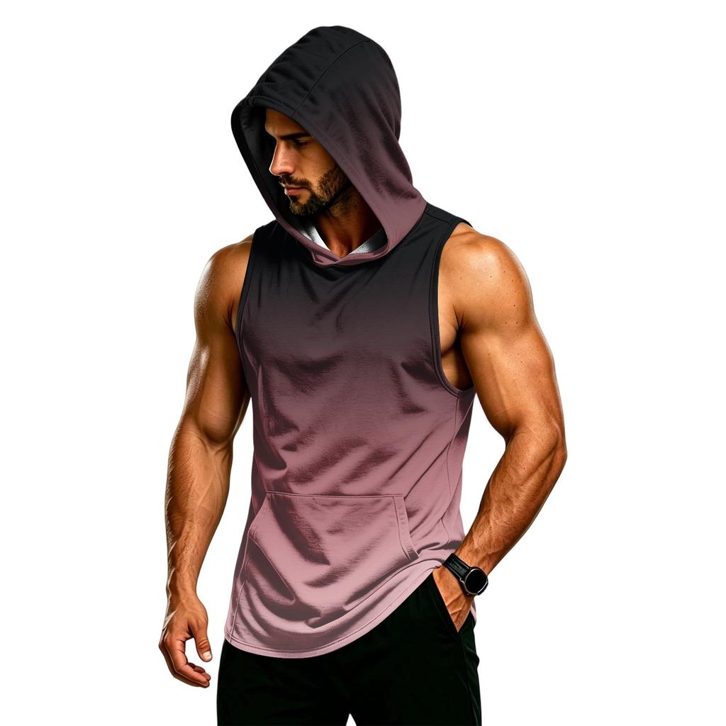 Sudadera sin mangas para hombre, ajuste muscular, camiseta sin mangas para gimnasio, transpirable, secado rápido, chaleco sin mangas con capucha para entrenamiento de fitness