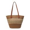 Stroh gewebte Einkaufstasche große Kapazität Damen Tasche Strandtasche Schultertasche