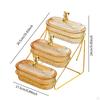 Fruit Basket Bowl Fruits Holder 3 Tier Versatile with Metal Stand Serving Tray for
