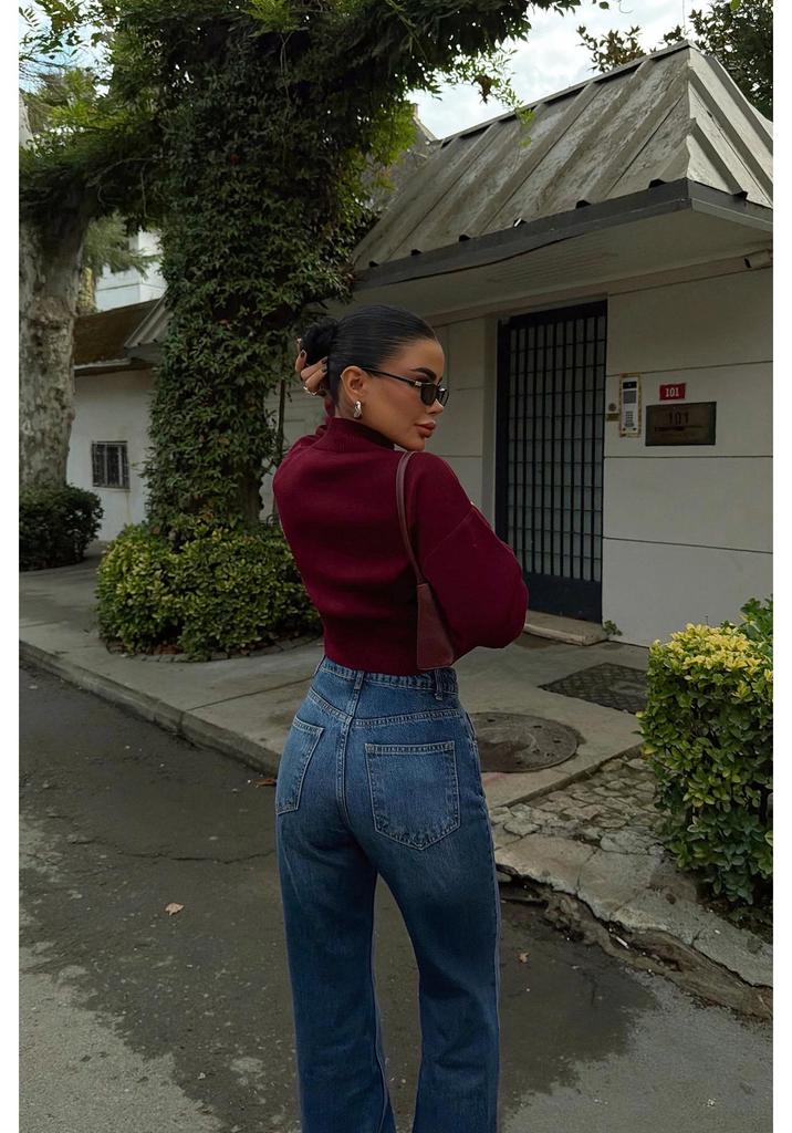 European & American Style Knit Zipper Cardigan: Women's Half-high Collar, Loose Long Sleeve, Cropped Soft Fluffy Sweater.