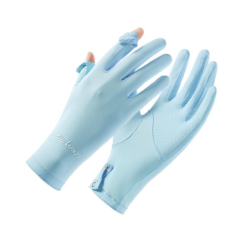 Sunscreen gloves women's UV protection spring and summer non-slip driving ice silk outdoor cycling thin original yarn sunscreen gloves