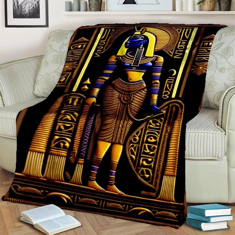 Pharaoh Egyptian Mythology Hieroglyphics Blanket,Soft Throw Blanket for Home Bedroom Bed Sofa Picnic Travel Office Cover Blanket