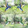 Hummingbird Sun Catcher Stained Glass Hummingbird Suncatcher Colorful Bird Hanging Decoration for Windows Garden Yard Outdoor