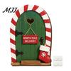 Christmas Tree Decorations Fairy Door Wall Decoration, Solid Wood with Adhesive Backing Design, Atmosphere Props Miniature Tiny for Trunks And Frames