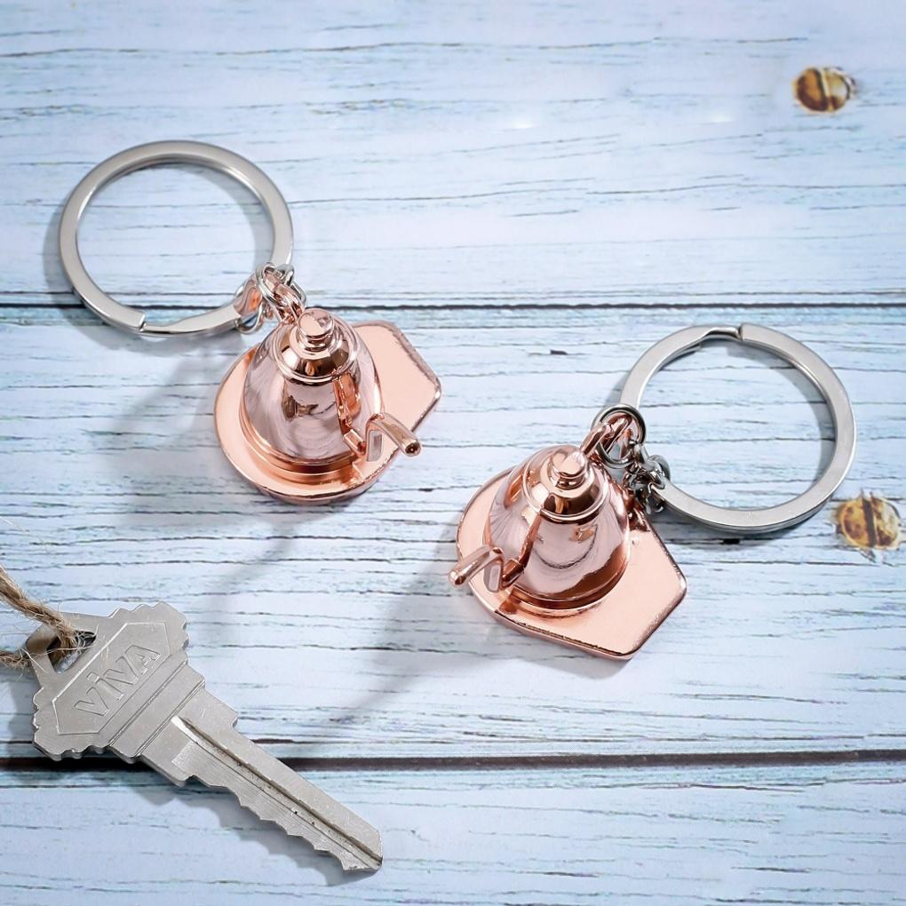 Coffee pot keychain 2-piece set (rose gold) key ring