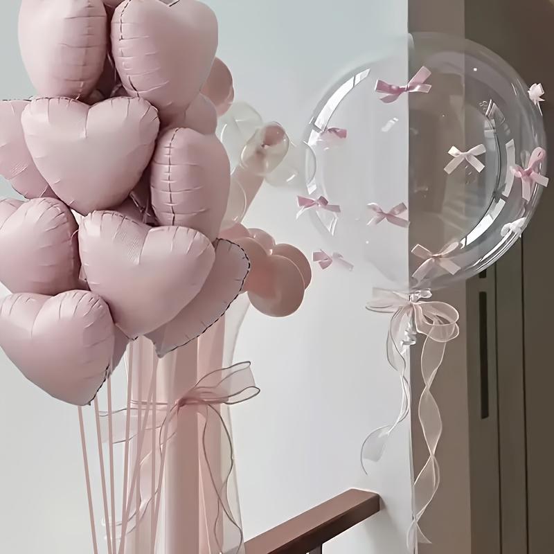 32 st Bobo-ballongset Babyrosa hjärtformade ballonger DIY mini-rosett för dusch, födelsedag, frieri, bröllop, ballongdekorationer