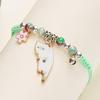 Creative Colorful String Cat Bracelet Woven Glass Handmade Bead Bracelet Hand Rope Jewelry Accessories Cartoon Hand Ring Women