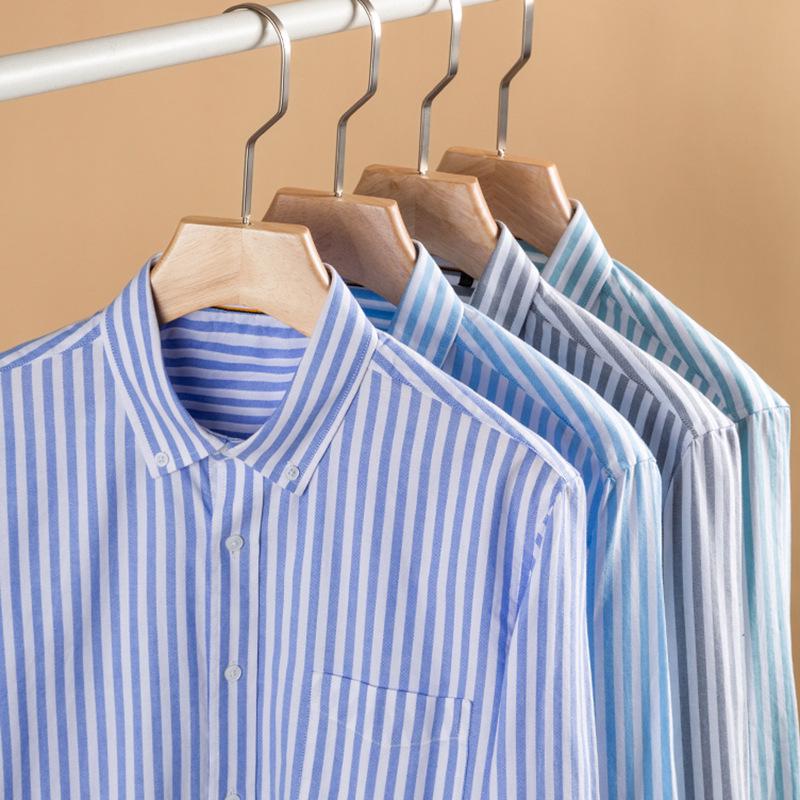 Men's All-Cotton High-End Retro Striped Shirt for Spring & Autumn