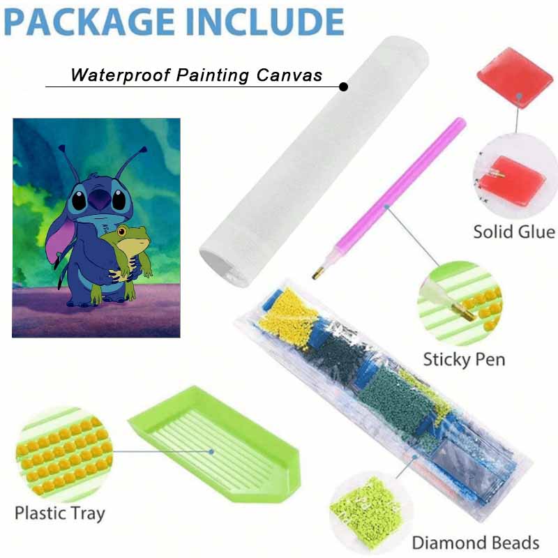 Disney Diamond Painting 5D DIY Stitch Frog Diamond Painting Art Diamond Painting Kit Adult/Beginner Gift Idea Home Decor