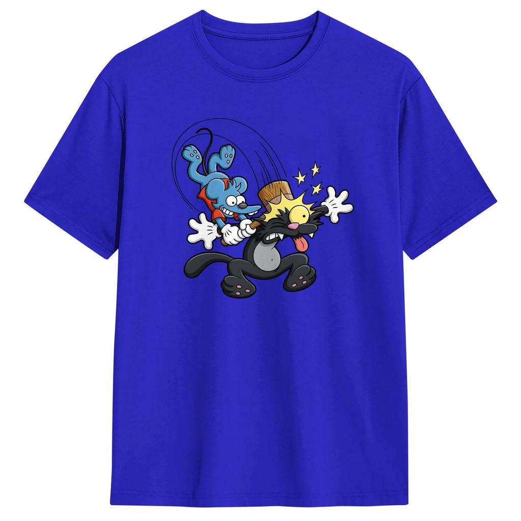 Itchy And Scratchy T Shirt Summer Cotton Tshirts For Men Trending Custom Logo Tee Shirt Shortsleeve Vintage Top Tees