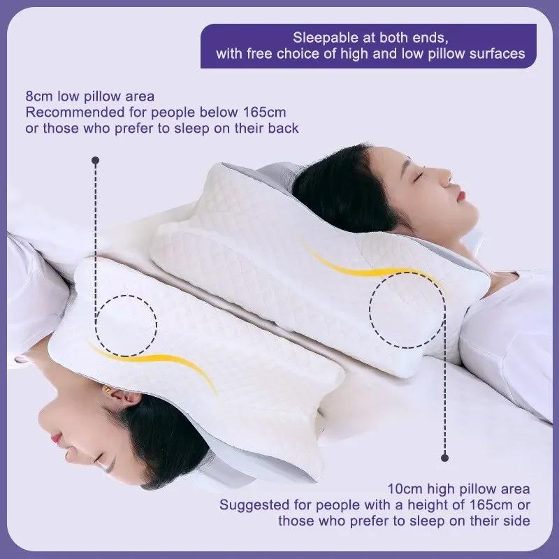 Memory Foam Kuddar Fjärilsformade Avkopplande Livmoderhalsen Långsam Rebound Nackkudde Smärtlindring Sova Ortopedisk kudde Sängkläder