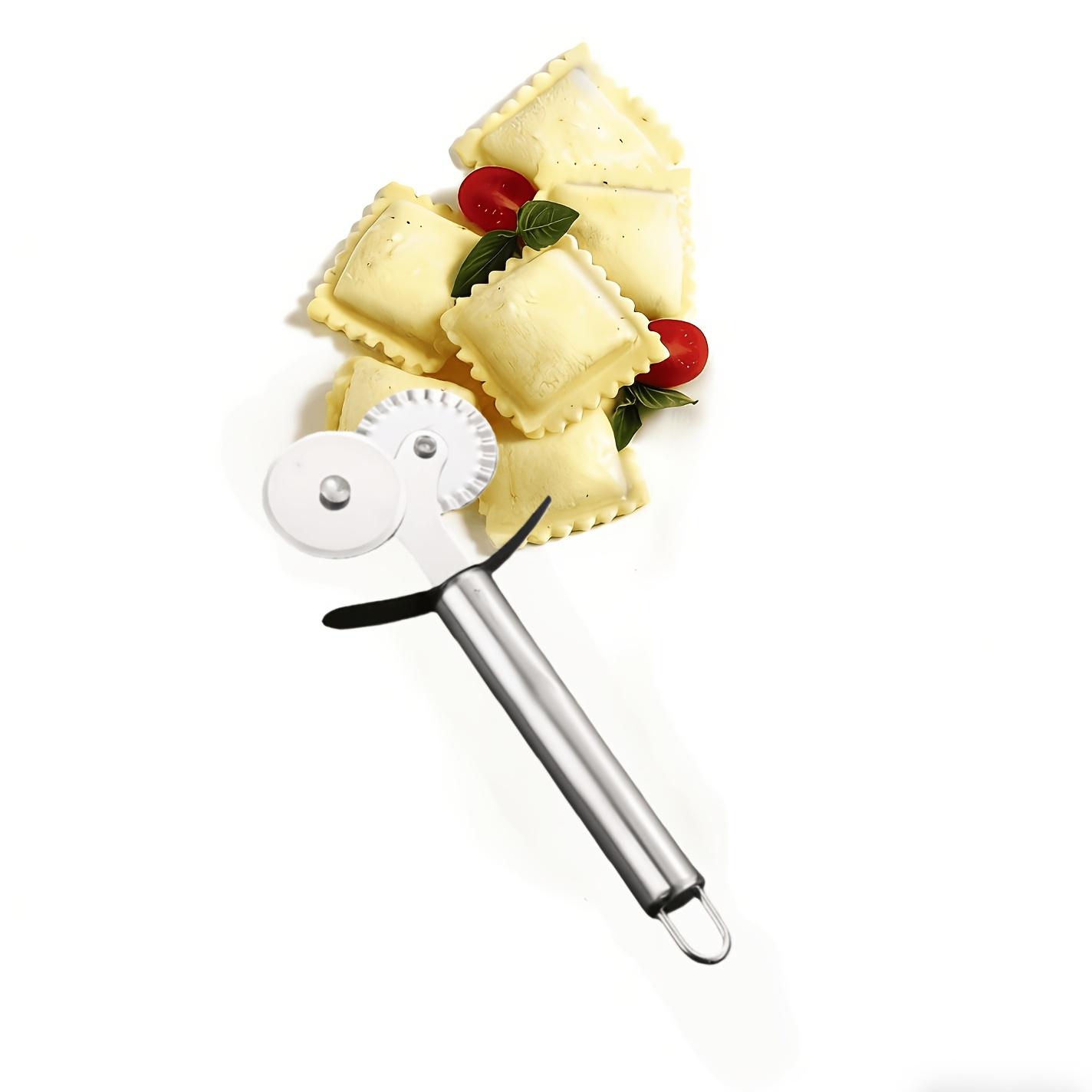 SHAON One Set of Stainless Steel Two Wheel Pizza Cutter, Hand-held Stainless Steel Pizza Tools, Used for Baking Stainless Steel