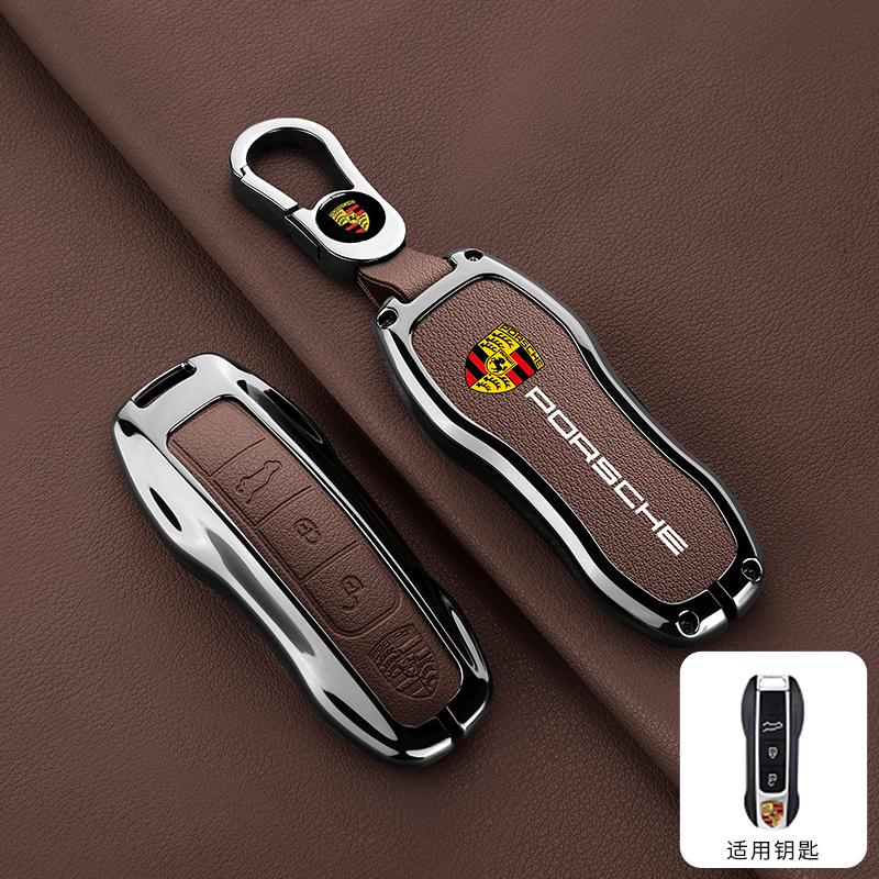 AABM1 Leather Car Smart Remote Key Case Shell Fob Cover For Porsche Panamera Carman Macan Bobst Cayenne 911 970 981 991 Accessories