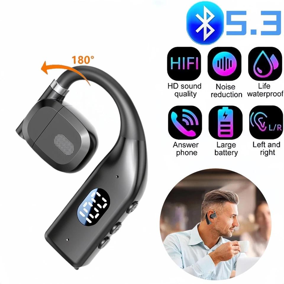 Bezdrátová Bluetooth 5.3 sluchátka s ušním háčkem Hi-Fi stereo sluchátka s potlačením hluku TWS sportovní špunty