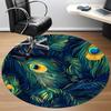 1pc Peacock Feathers Office Round Area Rug, Indoor Mat Suitable ForOffice, Under Office Chairs Bedroom Living Room Home Decor, Room Decot104