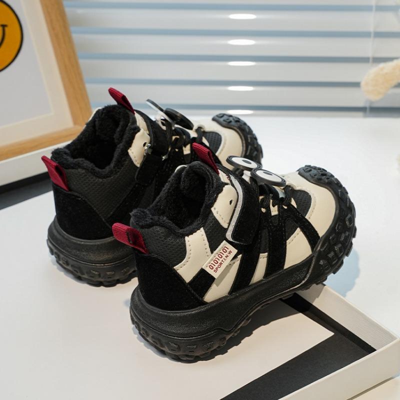 Kids Winter Fleece Lined Non Slip Soft Sole Toddler First Walking Sports Sneakers