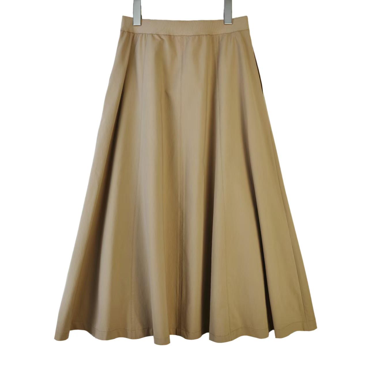 YR305 Women s High-Waisted Slimming Midi Skirt - Elegant & Versatile Autumn/Winter Skirt 55 хаки