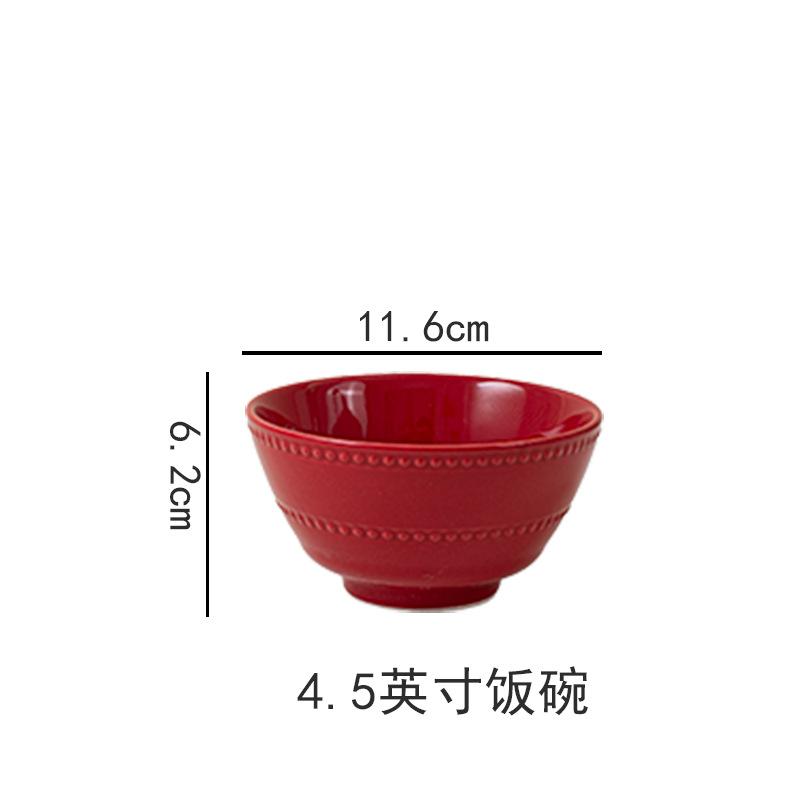 Underglaze Colorful Red Dishes, Tableware, Noodle Bowls, Household New Tableware, Plates, Dinner Plates, Wedding Gifts