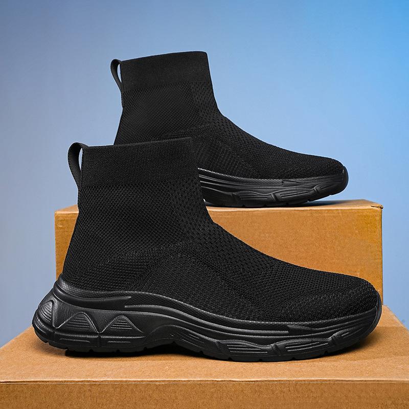 2025 summer new large size couple fly knitting, breathable casual sports socks shoes 36-48